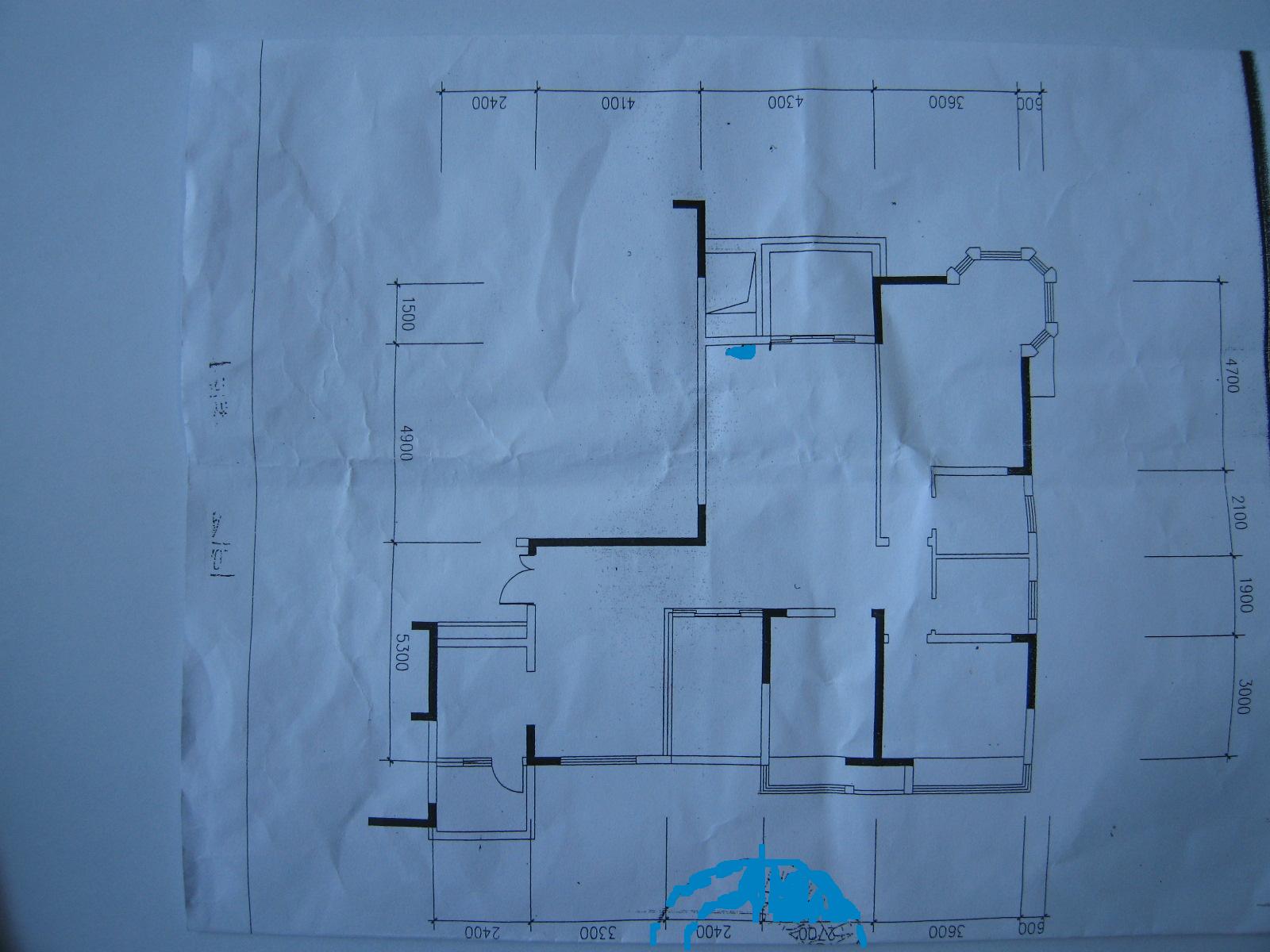 我家的房型图(向上是朝南方向)