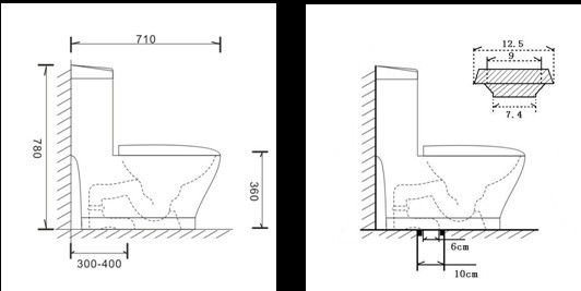 坐便器出水口尺寸图图片