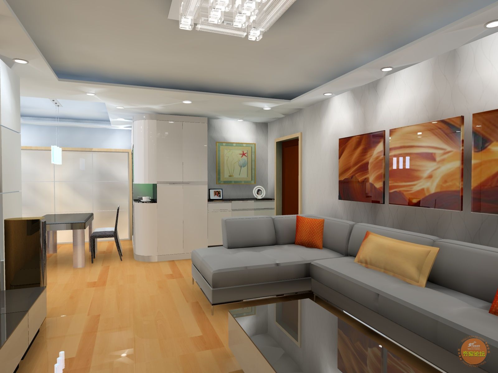 【两室两厅】【润秦】【3d效果图】1401楼上完工毕业照.